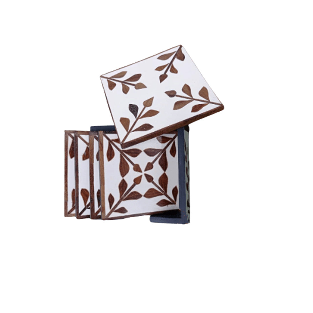 Beautifully Hand Crafted Wooden inlay Coaster Set Perfect gift for loved ones