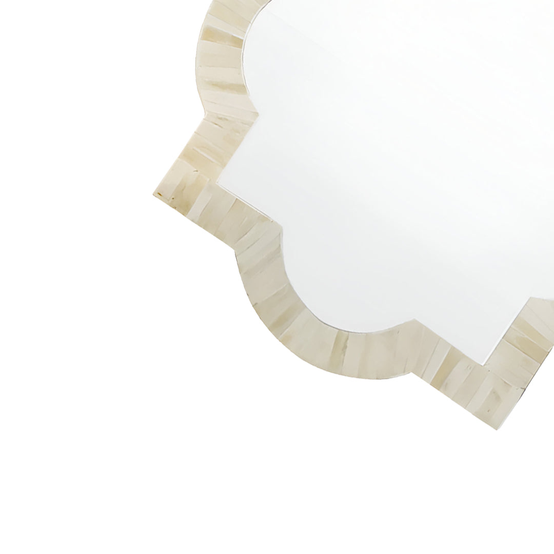 Handcrafted Bone Inlay Mirror with Intricate Inlay Design