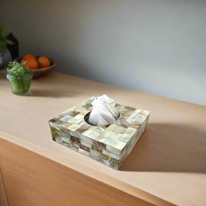 Luxury MOP tissue box coffee table décor