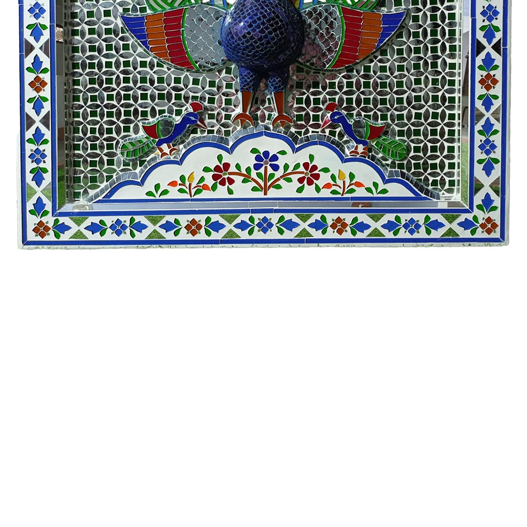 Tikri Glass Peacock Wall Art