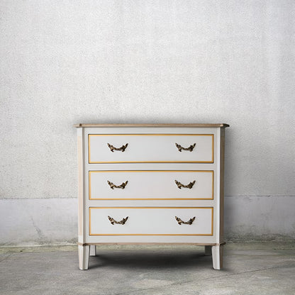 Handcrafted Wooden White Chest Of Drawer