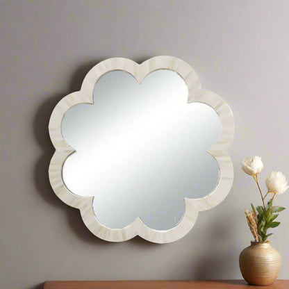 Handmade  Bone Inlay Plane Pattern In Floral Design mirror frame with Complimentary Mirror