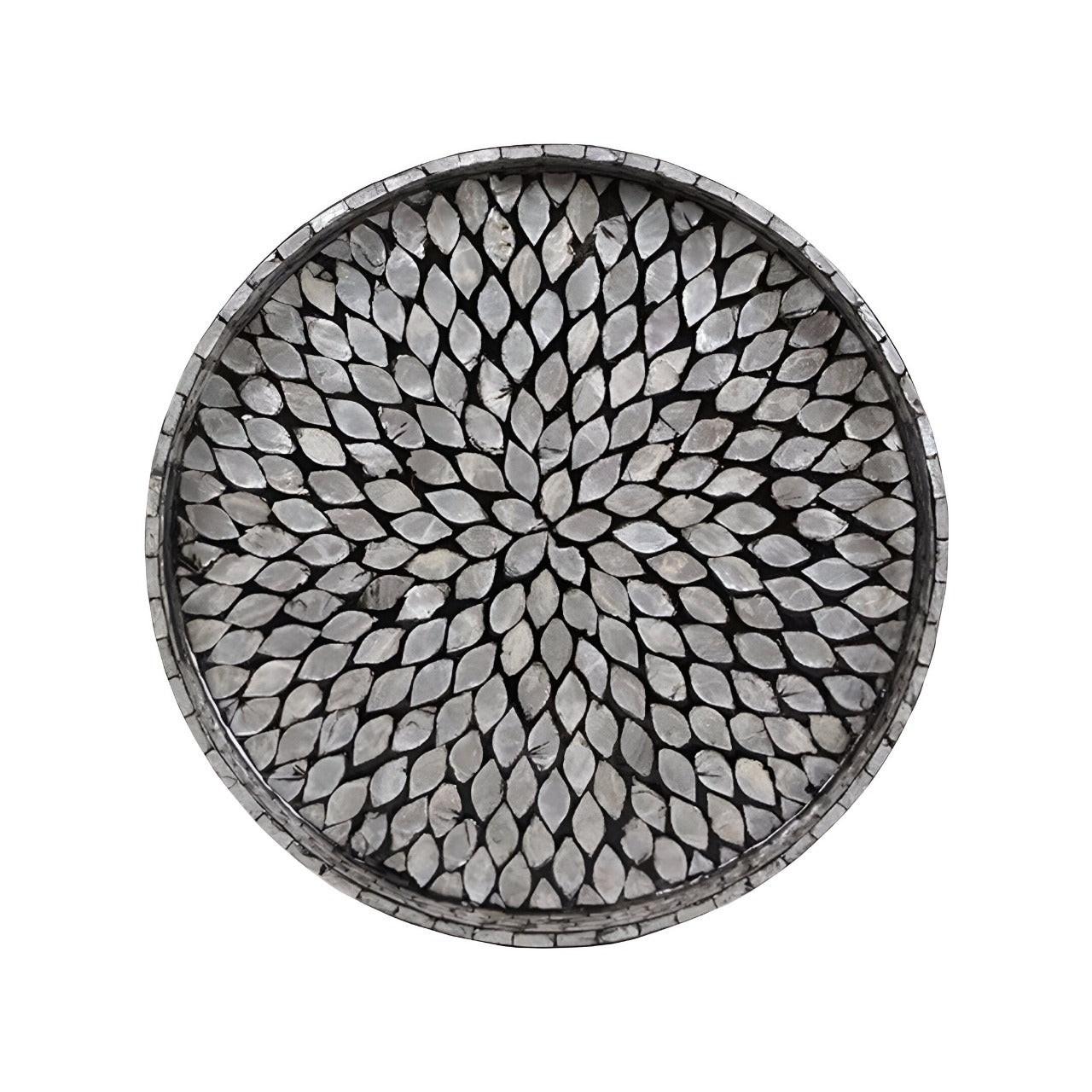 Handcrafted Mother Of Pearl Inlay Tray - Black
