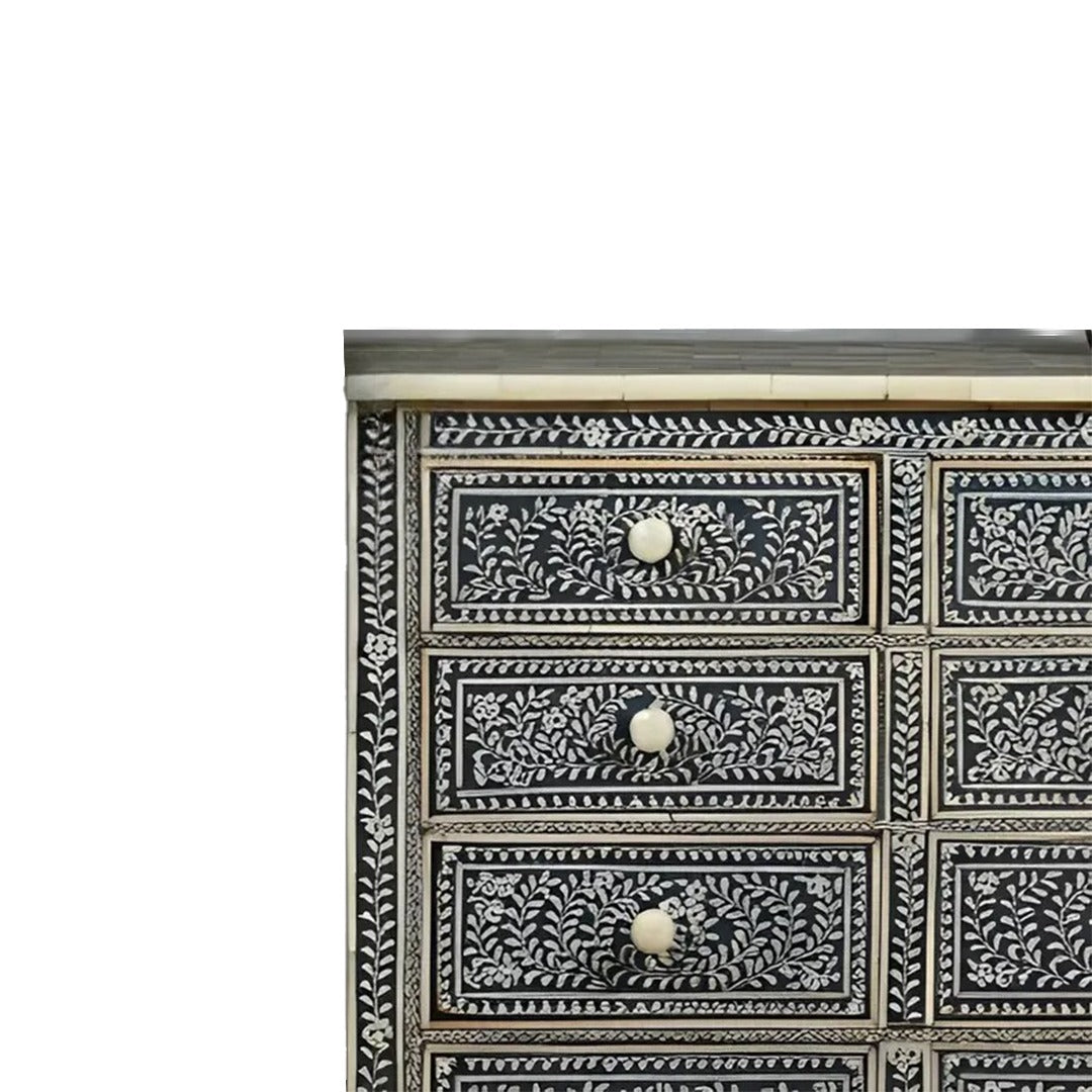Customized Handmade Bone Inlay Floral  patten bar Cabinet