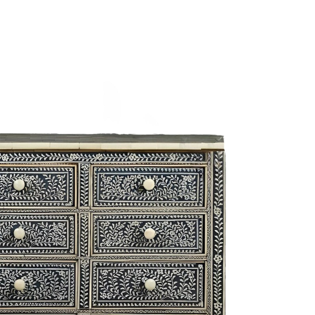 Customized Handmade Bone Inlay Floral  patten bar Cabinet