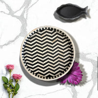 Handmade Customized Bone Inlay Round Serving Tray Best For Home And Office
