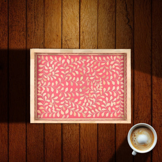 Handmade Customized Bone Inlay Floral Pattern Trays