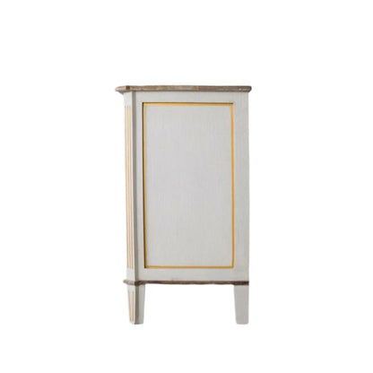 Handcrafted Wooden White Chest Of Drawer