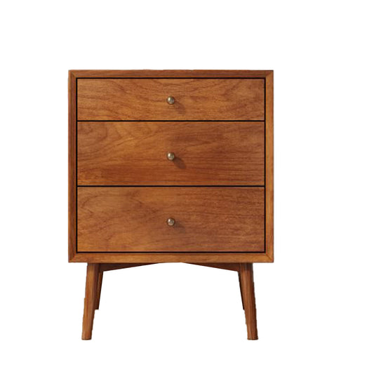 wooden bedside table with 3 drawers , best for home decor , unique bedside