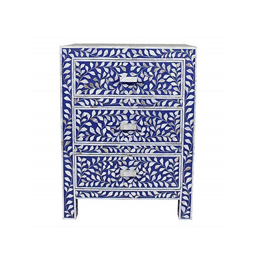 Mother of Pearl Inlay Floral Bedside/Nightstand