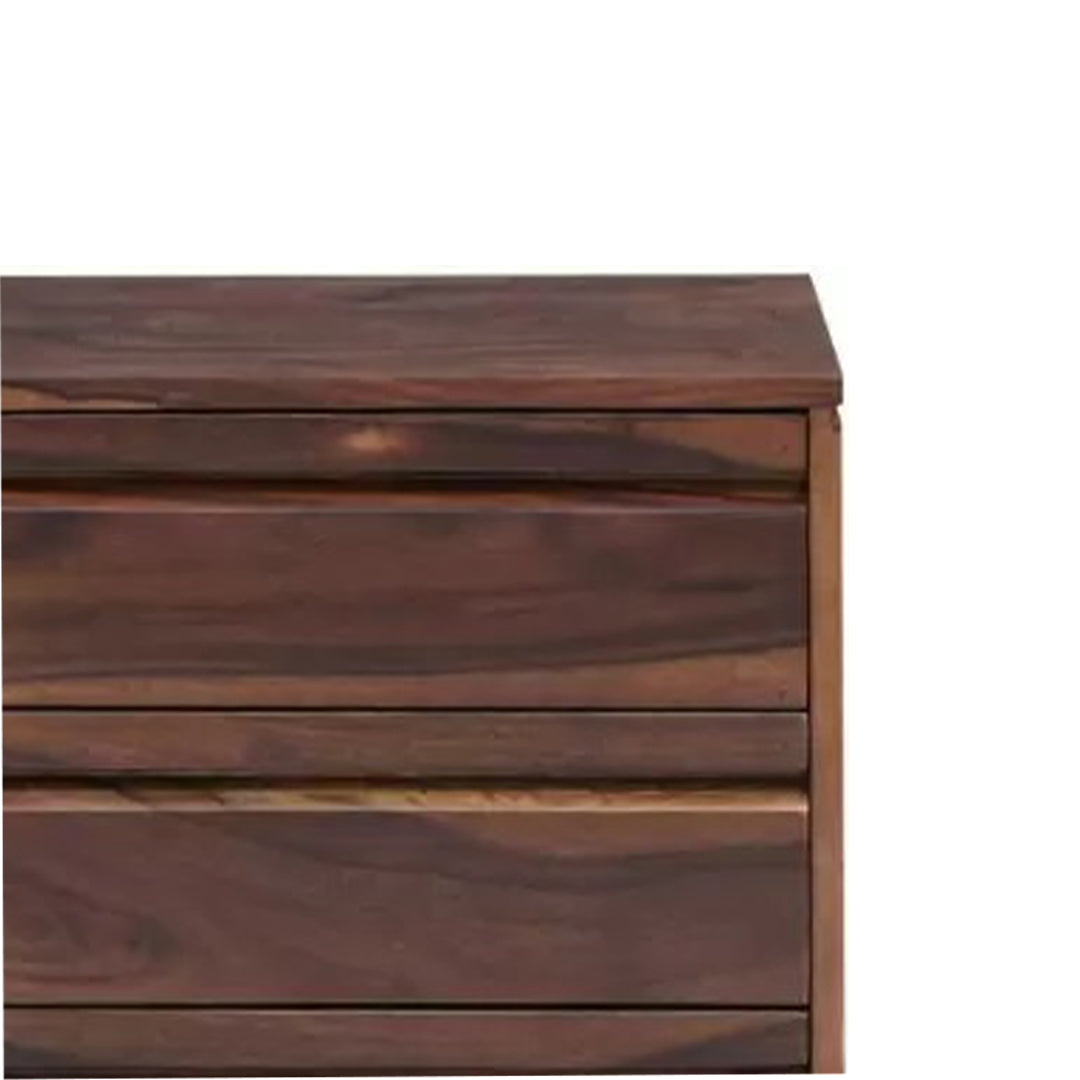 wooden bedside table with 3 drawers , best for home decor , unique bedside