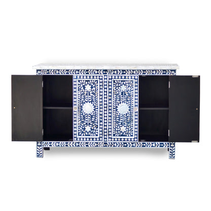 MOTHER OF PEARL CHEST OF DRAWER/ SIDEBOARD - FLORAL( Indigo)