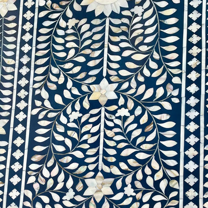 MOTHER OF PEARL CHEST OF DRAWER/ SIDEBOARD - FLORAL( Indigo)