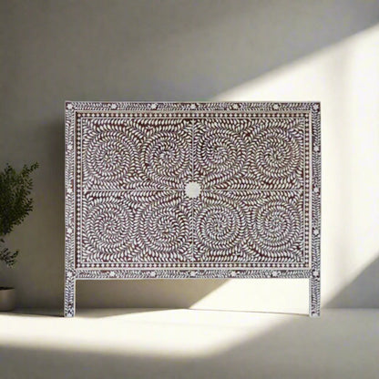 Handmade Customized Bone Inlay Bed head