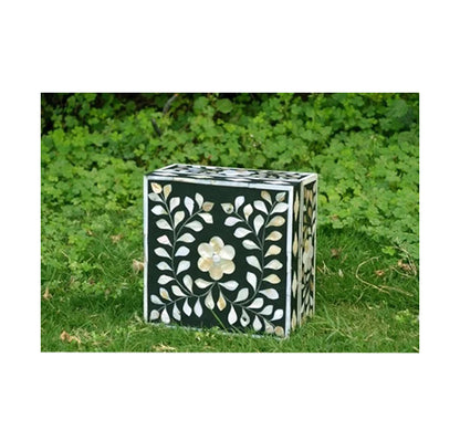 Black mother of pearl vintage personalized jewelry box for women