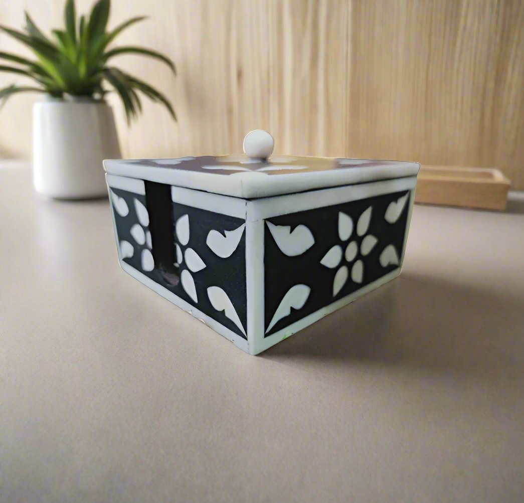 Beautifully Hand Crafted Bone Inlay Coaster Set Ready to Ship Best gift for loved ones