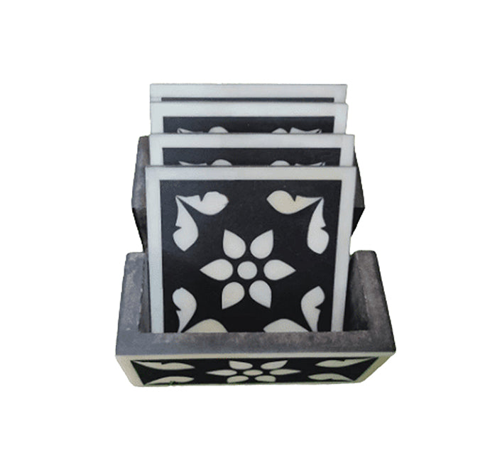 Beautifully Hand Crafted Bone Inlay Coaster Set Ready to Ship Best gift for loved ones