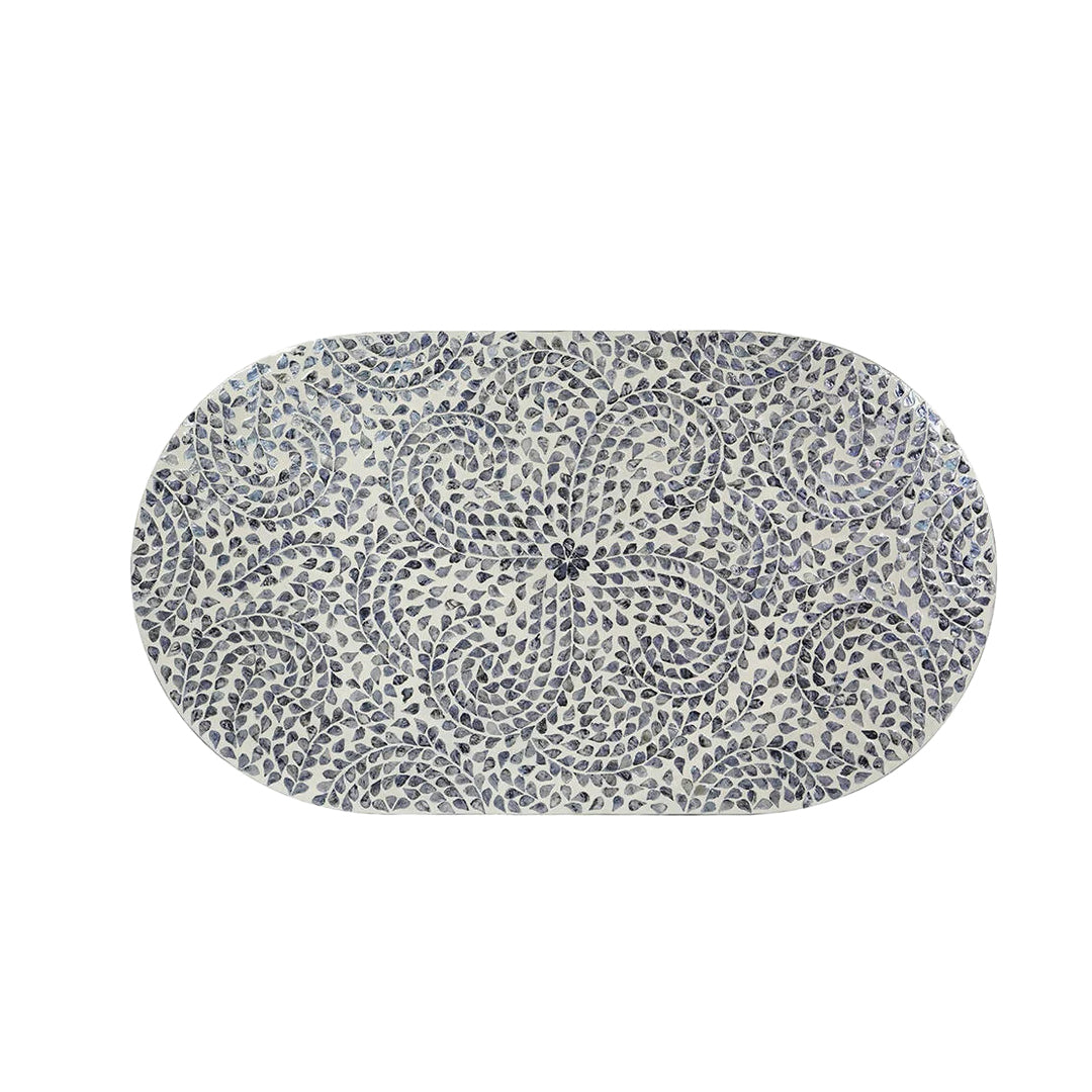 Handmade Mother of Pearl Round Coffee Table- Floral