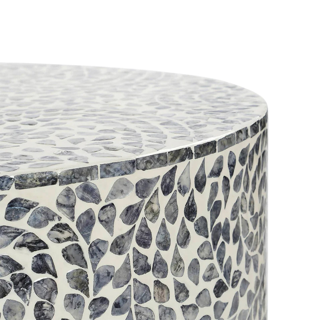Handmade Mother of Pearl Round Coffee Table- Floral