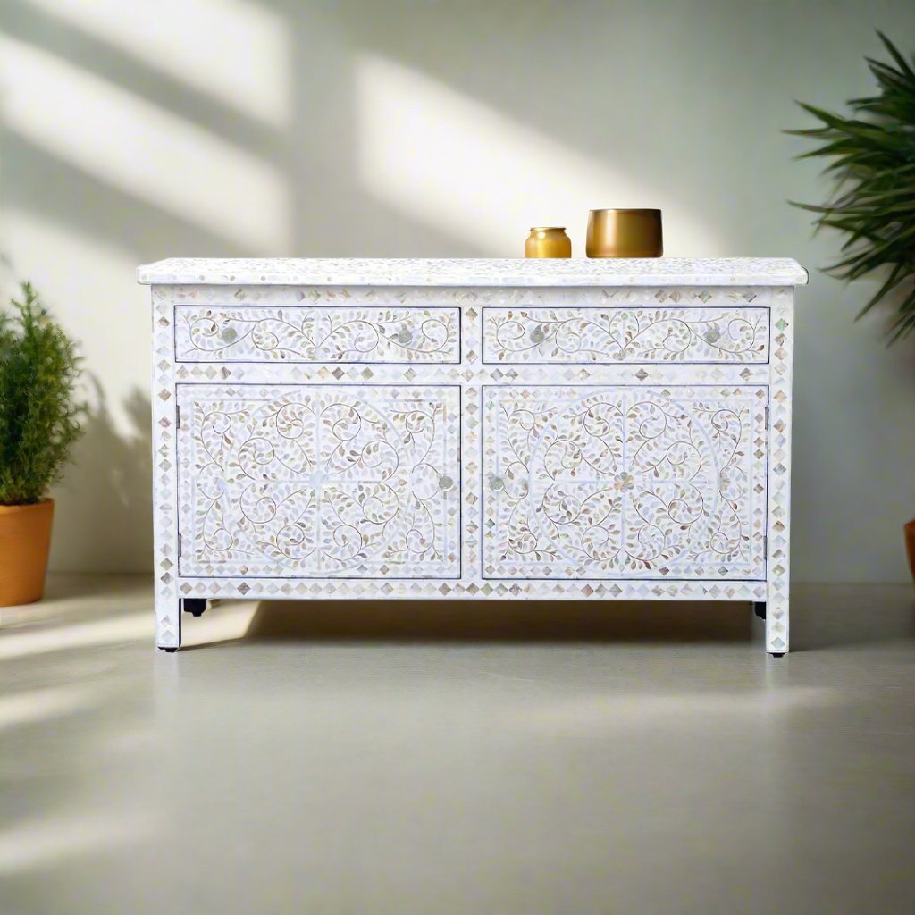 MOTHER OF PEARL CHEST OF DRAWER/ SIDEBOARD - FLORAL
