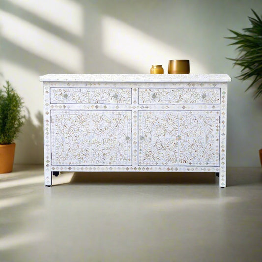 MOTHER OF PEARL CHEST OF DRAWER/ SIDEBOARD - FLORAL