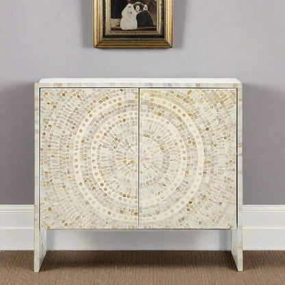 Customized Handmade Mother of Pearl Cabinet with Two Doors