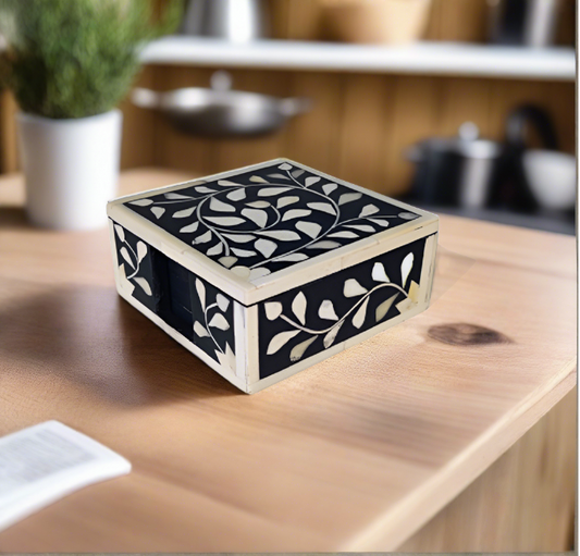 Beautifully Hand Crafted bone inlay Coaster Set Perfect gift for loved ones