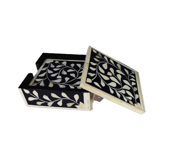Beautifully Hand Crafted bone inlay Coaster Set Perfect gift for loved ones
