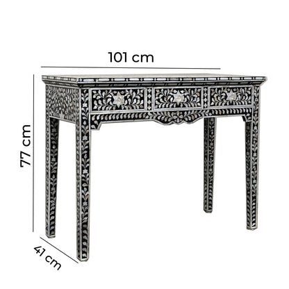 Mother of Pearl Vintage  Console Table- Floral
