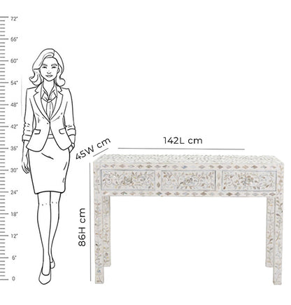 Handmade Customized Mother of Pearl Vanity Console Table
