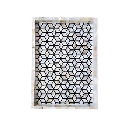 Handcrafted Mother of Pearl Inlay Rectangular Tray