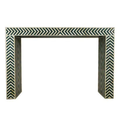 Handmade Customized Bone Inlay Chevron Pattern Console