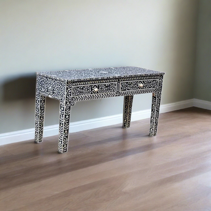 Black Mother of Pearl Handmade Console Personalized Table for Living Decor