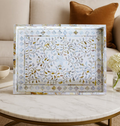 Handmade Customized Mother of Pearl Tray Rectangle