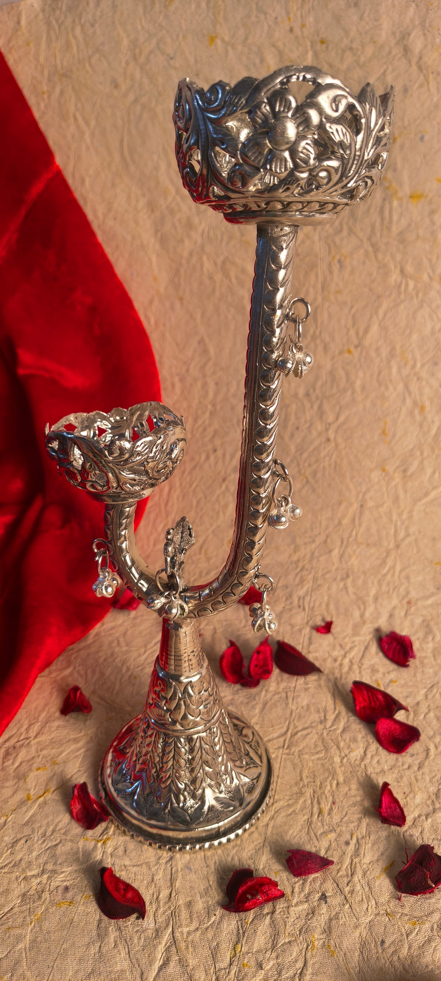 Handcrafted Double Candle Stand for Home Decor, Festive Decoration and Table Display