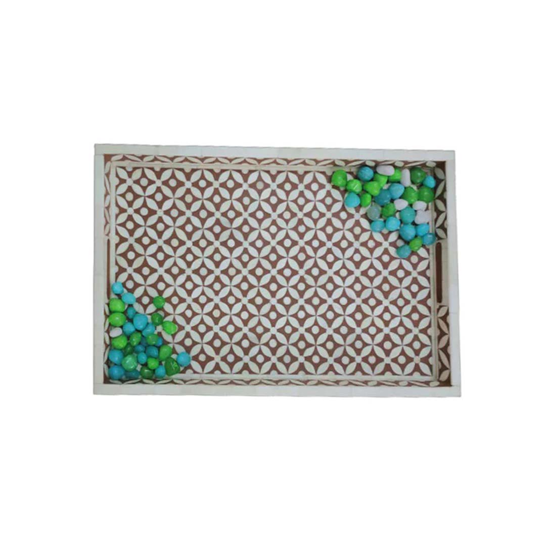 Handmade Customized Bone Inlay Serving Tray