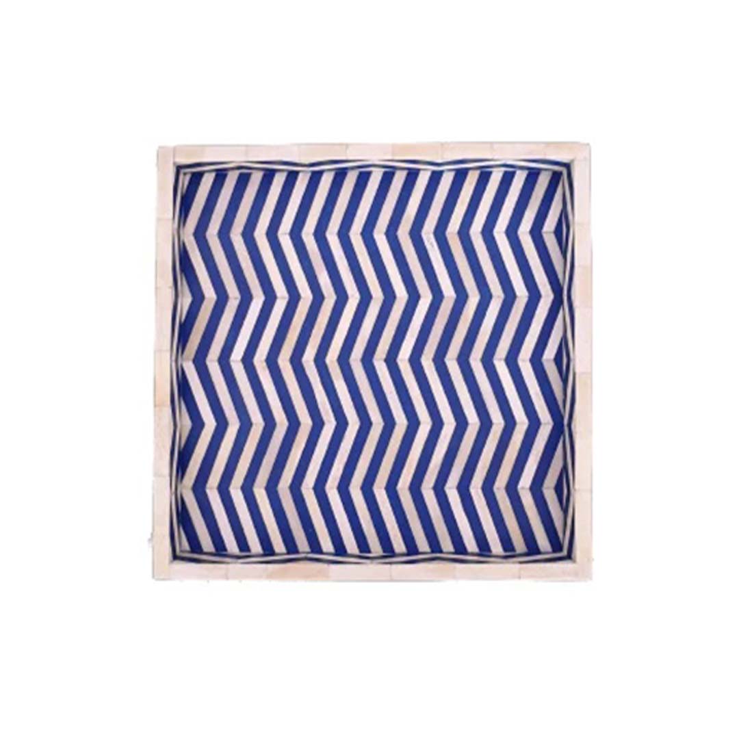 Handmade Customized Bone Inlay Square Shape Serving Tray