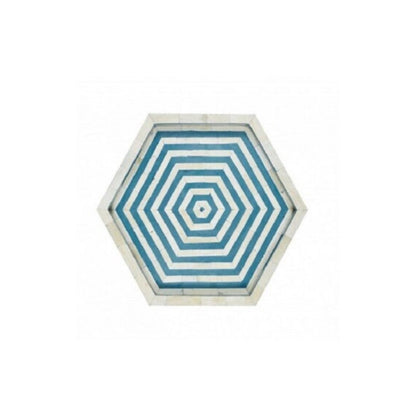 Decorative Bone Inlay Hexagon Coffee Table Tray for Modern Home Decor