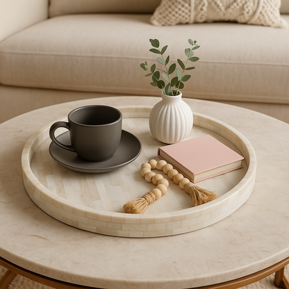 Beautiful Decorative Bone Inlay Tray for Elegant Home Decor