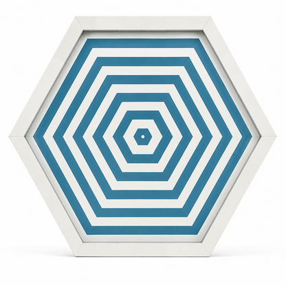 Decorative Bone Inlay Hexagon Coffee Table Tray for Modern Home Decor
