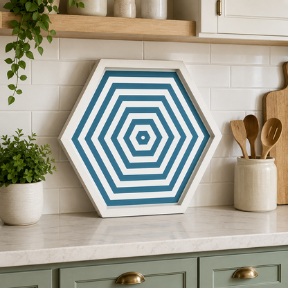 Decorative Bone Inlay Hexagon Coffee Table Tray for Modern Home Decor