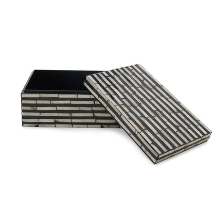 Customized Handmade Mother Of Pearl Inlay Strip Pattern Jewelry Box