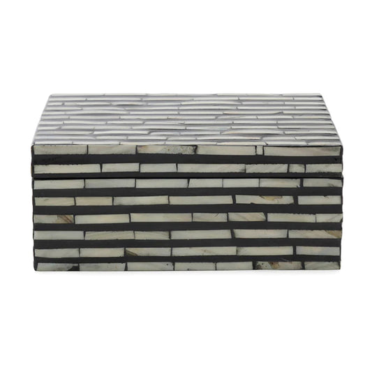 Customized Handmade Mother Of Pearl Inlay Strip Pattern Jewelry Box