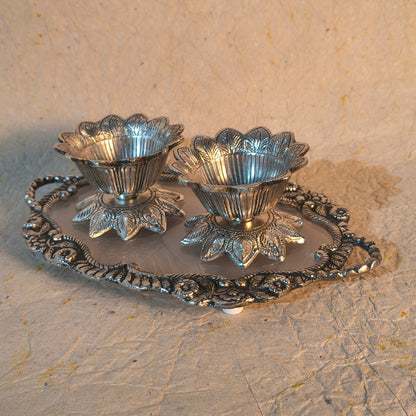 Handcrafted Lotus Diya Holders with Floral Tray for Home Temple Decor

Alt Text 5 