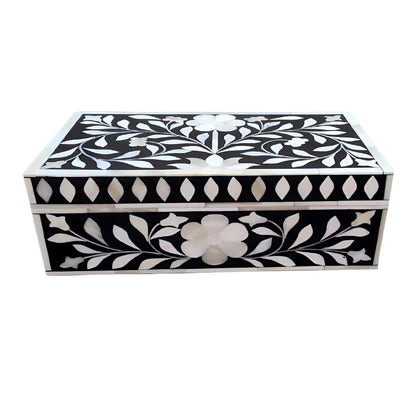 Handmade Customized Bone Inlay Floral Pattern Jewelry Box