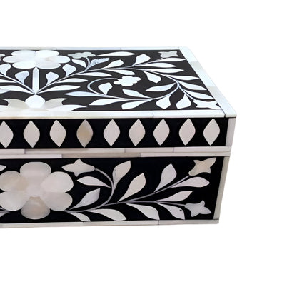 Handmade Customized Bone Inlay Floral Pattern Jewelry Box