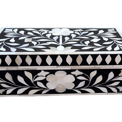 Handmade Customized Bone Inlay Floral Pattern Jewelry Box