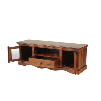 Handmade Wooden Media TV Unit/ 1 Drawers / 2 Doors