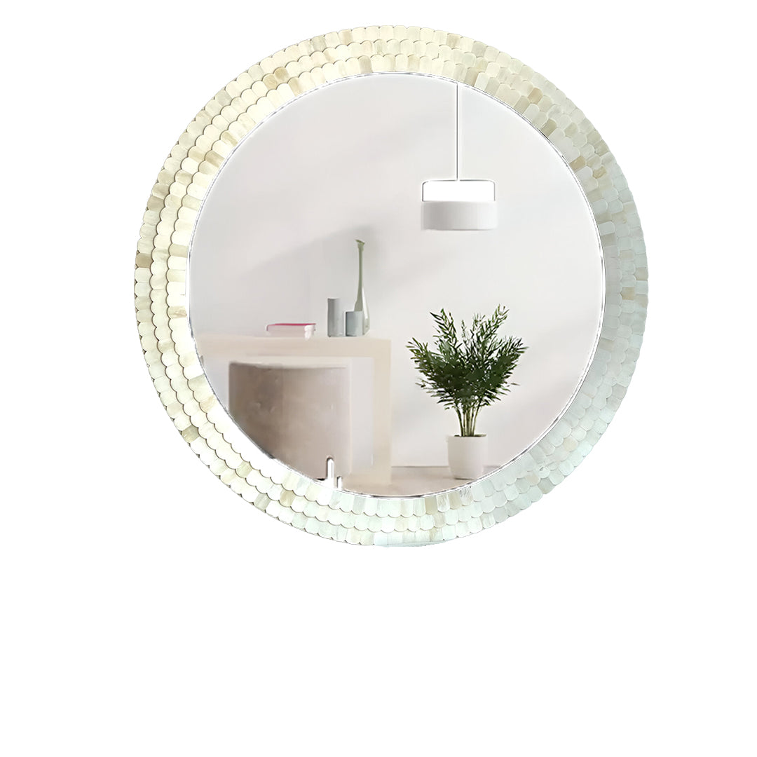 Handmade Customized Bone Inlay Round Mirror Frame with Complimentary Mirror