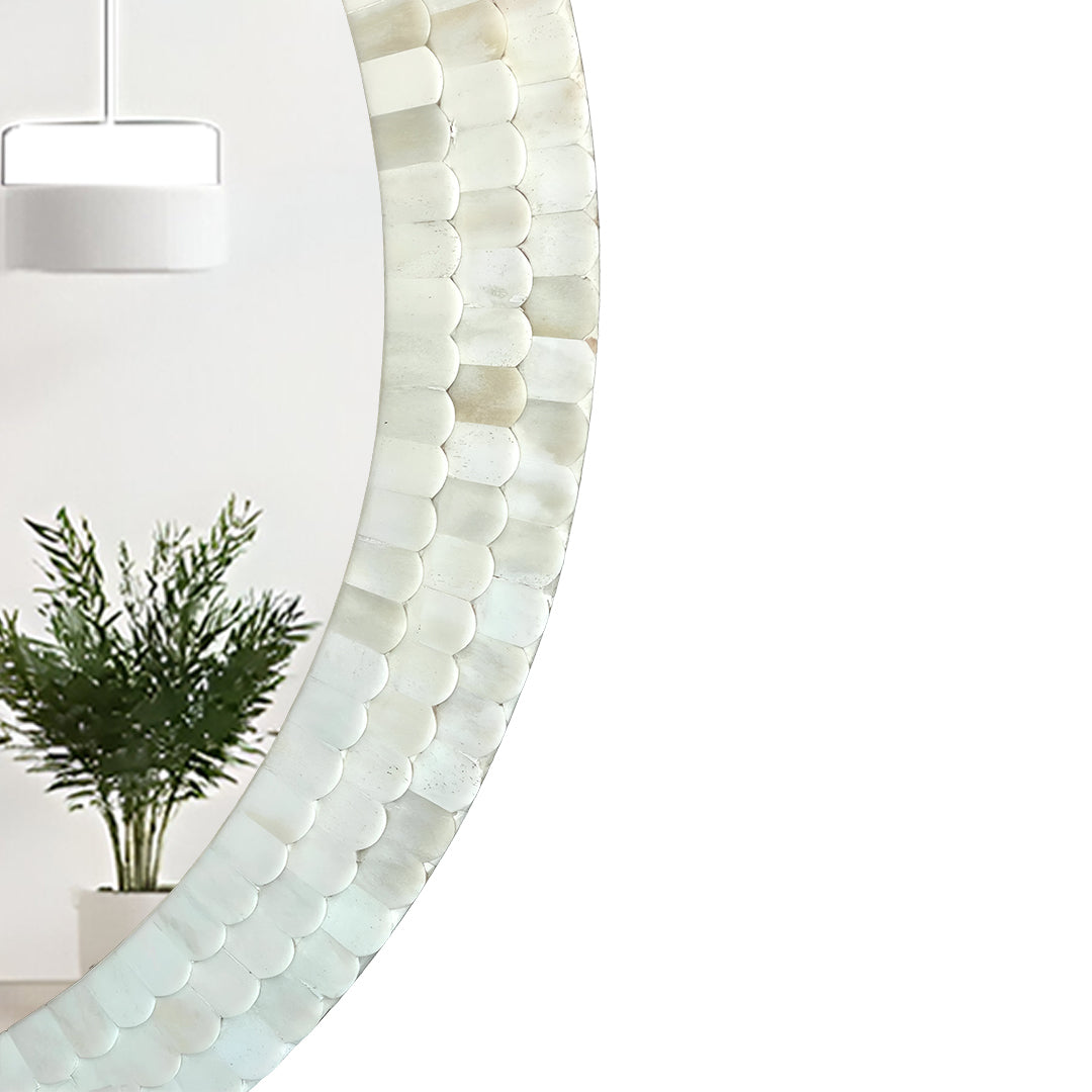 Handmade Customized Bone Inlay Round Mirror Frame with Complimentary Mirror